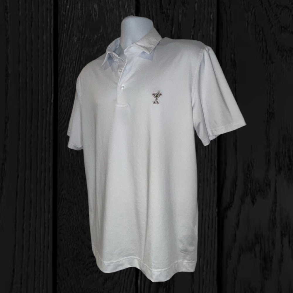 🍸 Robert Graham White Martini Polo Shirt Men’s (Size Medium)